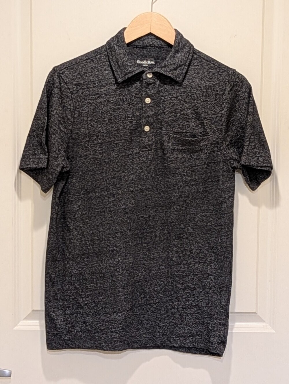 3/$30 GUC Goodfellow & Co S Men's Cotton Blend Marled Grey Polo Shirt